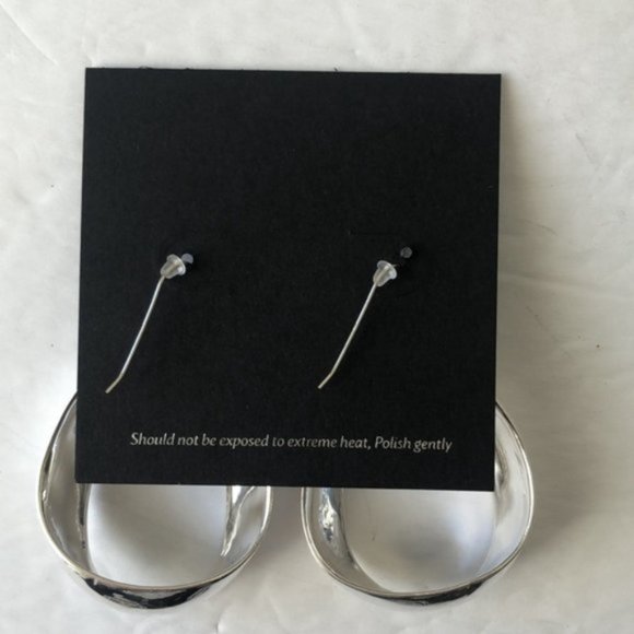 E&L Israel Electroform Earrings Sterling Silver 2.5in long - Picture 7 of 12